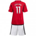 Günstige Fußballtrikots Manchester United Hojlund 11 Kinder Heimtrikot 2023-24 Kurzarm